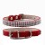 Luxury Crystal PU Leather Dog Collar Red